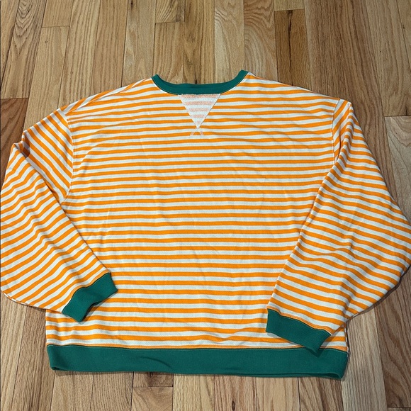 🍀 FREE PEOPLE We The Free Viral Classic Striped Crewneck Pullover Sweatshirt - Picture 4 of 5